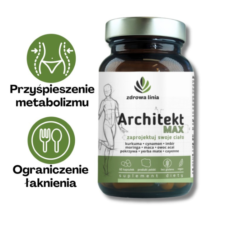 data ważności: 16.05.2026 Architekt Max odchudzanie FAT BURNER  Spalacz tłuszczu Metabolizm